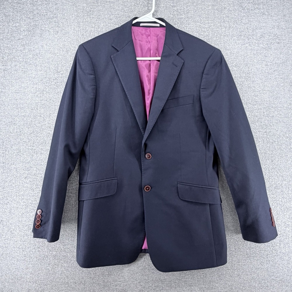 Charles Tyrwhitt Slim Fit Blazer Suit Coat Men Size 38R Blue 100% Wool Business